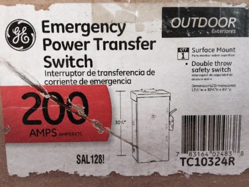 TRANSFER SWITCH GE 200 Amps 208/240V , manual , portable generator , fast ship