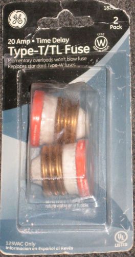 Ge 20 amp time delay t/tl fuse, 2ct. (1 pack) new in sealed package 18251 for sale