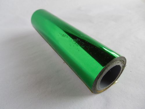 Hot Foil Stamping 4&#034; x 100&#039; Roll on 5/8&#034; Core - Kingsley Shiny Green