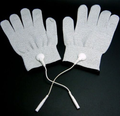 Conductive Fiber Electrode Gloves Massage TENS Use With TENS/EMS Machine M