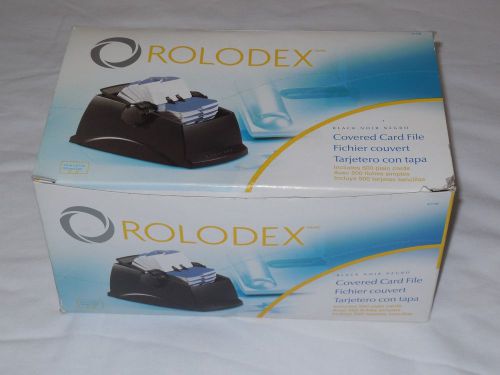 Small Black Rolodex Office 67136 Covered Card File 1.5 X 2.75 Inch  500 Cards