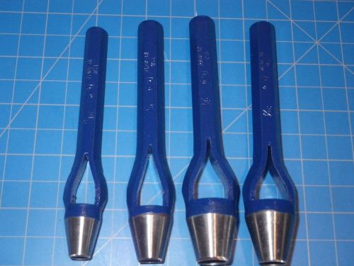 O’Brien Consolidated Industries Set of 4 Steel Punches 7/16 1/2 3/8 5/16 NEW