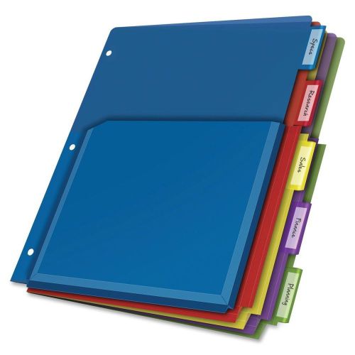 Cardinal Expanding Pocket Poly Divider 5-Tab Multi-Color (84012CB) 1-Pack