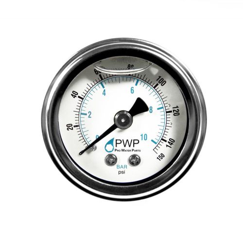1 pc) water pressure gauge liquid filled 0-150 psi 1/8&#034; tube water oil gas air for sale