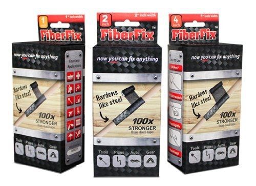 FiberFix FIBER FIX - Super Adhesive Tape - 3 Rolls: 1&#034;, 2&#034; &amp; 4&#034; - 100x Strength