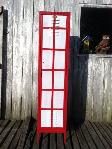 Vintage school locker painted london phone booth for sale