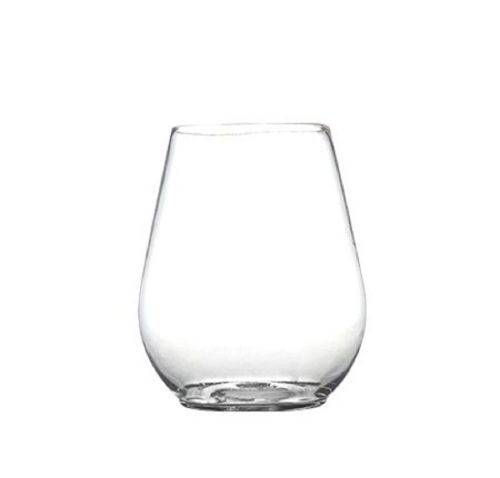 4oz. Stemless Plastic Wine desert Goblet 8 Count - clear plastic 2.75&#034; Tall