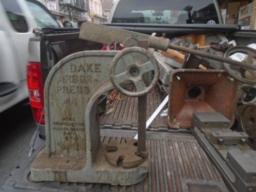 Machinist tools lathe mill machinist dake 1 1/2 arbor press with wheel for sale