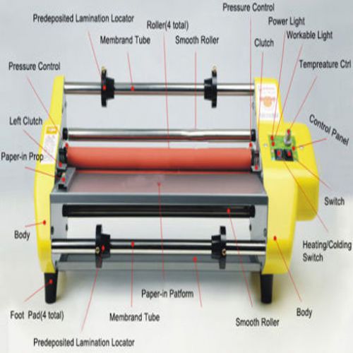 13’’(330mm) Four Rollers Hot and cold roll laminating machine A3 220V laminator