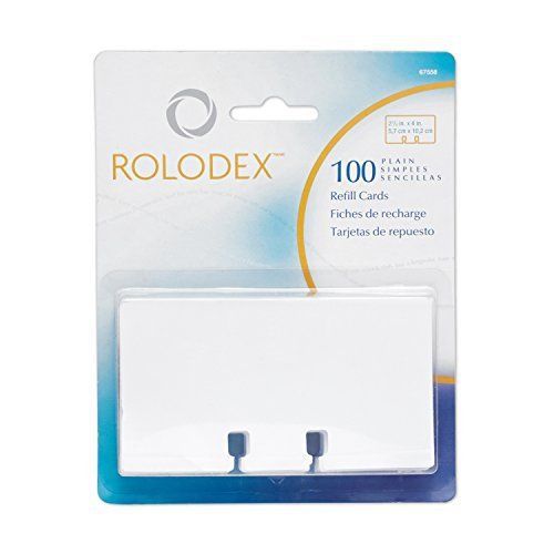 Rolodex Rotary File Card Refills, Unruled, 2-1/4 Inches Inchesx 4 Inches, 100