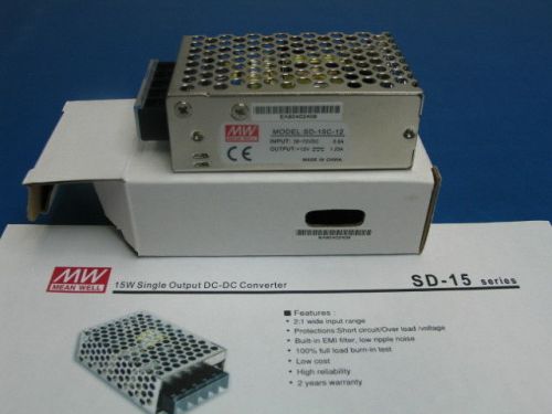 Mean Well 15W Single Output DC/DC Converter,  SD-15C-12 , ***NEW***