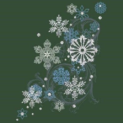 Snowflake Collage HEAT PRESS TRANSFER for T Shirt Tote Sweatshirt Fabric 123b