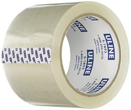 Uline Packing Tape, 3&#034; x 55 Yd, 2.6 mil Crystal Clear Heavy Duty Tape By Pack of