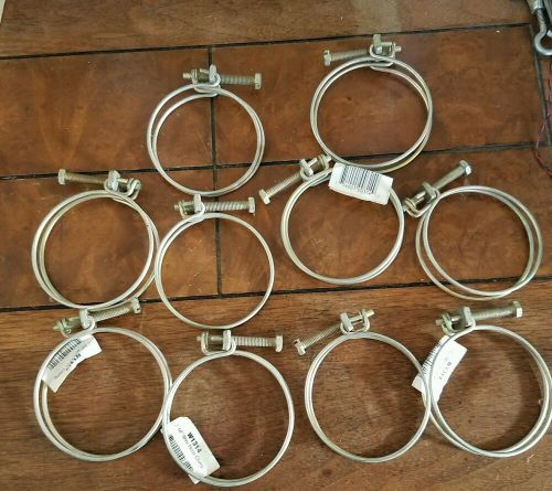 Lot of 10 Double Wire Hose Clamps 2-1/2&#034;
