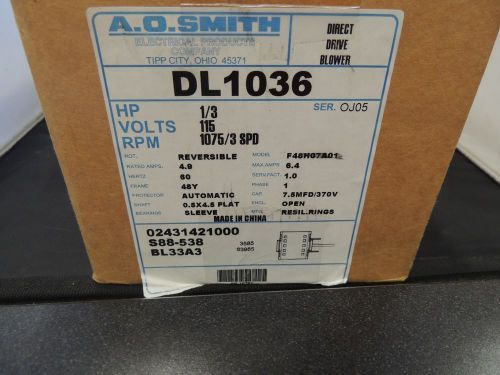 Century ao smith dl1036 1/3 hp 115v direct drive blower motor for sale