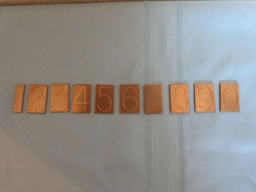 New Hermes Master Copy Type Size #1 Condensed 10 Brass Numbers 0 - 9