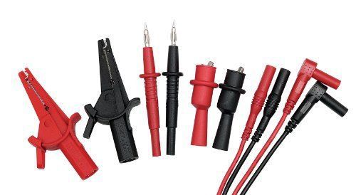 Extech electronic test lead kit multi meter wires connector clamps tool tip clip for sale