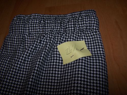 Uncommon Threads Chef Pants Small S BlackWhite Houndstooth Baggy Pockets Zipper