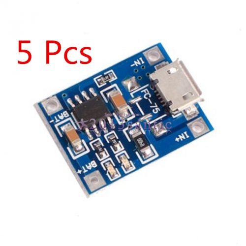 5pcs micro usb 1a tp4056 lithium battery charging board power charger module new for sale