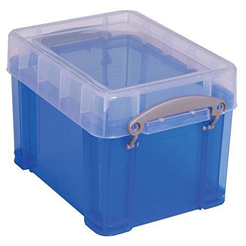 Really Useful 3.0 Liter Box, 9.63-in W x 7.17-in D x 6.75-in H, Blue, 1 Each