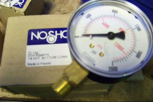 New noshok 25-100-1000-psi/kpa standard dial indicating pressure gauge for sale