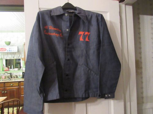 Vintage construction denim jacket dozer shovel drag line coal strip mine size xl for sale