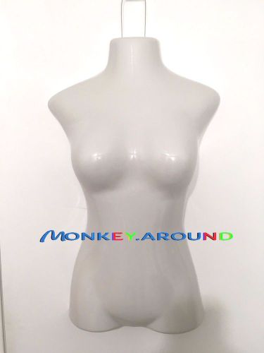 Large bust mannequin,female gloss white dress body form - women display clothing for sale