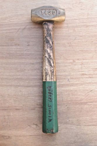 VINTAGE PROTO 1430 BRASS HAMMER MADE IN THE U.S.A ORIGINAL OCTAGONAL HANDLE