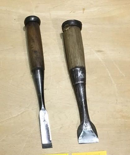 Vintage Japanese Chisel Nomi blade-length (mm) 30-206 &amp; 15-220  2 pieces set