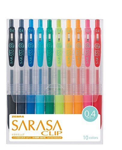 zebra ballpoint pen Sarasa clip 0.4mm 10 colors JJS15-10CA