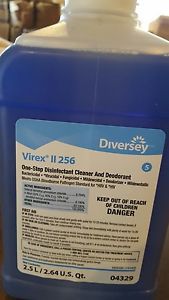 DIVERSEY Virex II 256 One-Step Disinfectant Cleaner  2 -2.5L Bottle 2 Pack