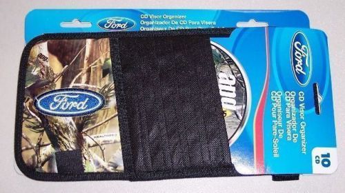 Ford motor company embroidered realtree brand camo visor 10 cd holder organizer! for sale