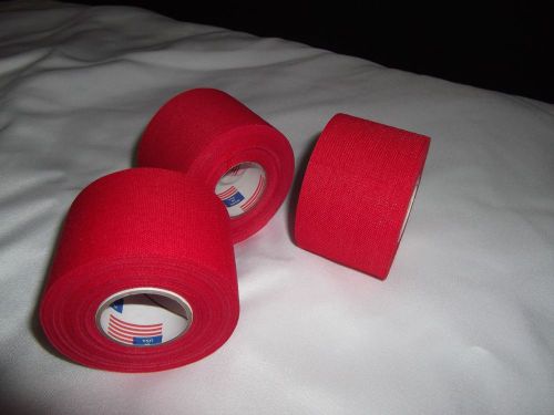 RED MEDICAL TAPE   3 rolls   1.5&#034;x15yds.     FIRST QUALITY