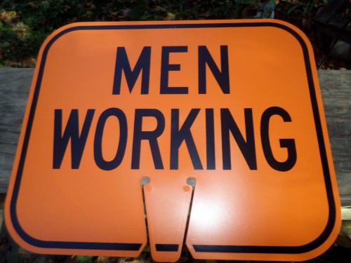 12 3/4 X 10 1/2&#034; Plastic Men Working Traffic Cone Sign - Arrow Sign Co. Man Cave