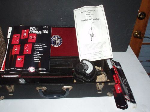 Vintage The Pyrometer Instrument Co Pyro Surface Pyrometer w/ Case &amp; Manuals