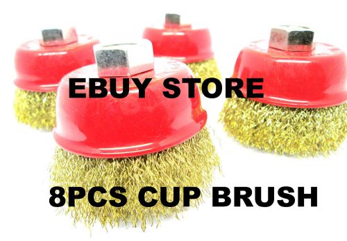 8pcs - 4&#034; crimp wire cup wire brush 5/8&#034; x 11 npt fits most angle grinders nib for sale