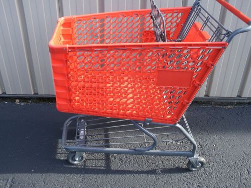 (Versacart) Bright Red Medium Used Plastic Shopping Grocery Carts