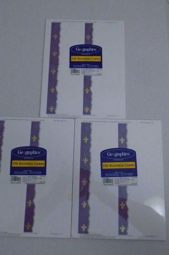 Geographics Business Cards Heritage Lot Of 3 Packages 150 Each
