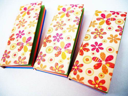 3X Floral Mini Memo Pad Colorful Paper Scratch Doodle Message Booklet Stationery