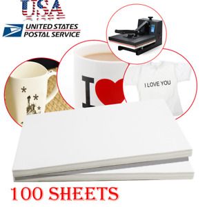 100 Sheets A4 Dye Sublimation Heat Transfer Paper for Mug Cup Plate T-Shirt USA