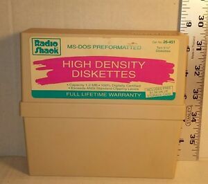 Radio Shack High Density 5.25 Diskettes 10 Pack &amp; Storage Case 1.2 MB Pre-owned