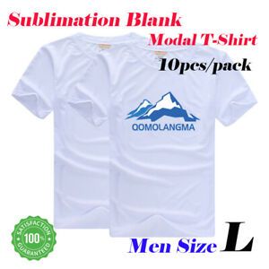 New Jersy 10pcs Plain White Sublimation Blank Men Modal T-Shirt Size L