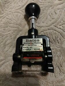 Bates Numbering Machine 7 Wheels  Style A. SN#980637  Orange N.J (Parts/Repair)