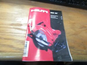 Hilti WSC 167 Cordless Circular Saw Operating Instructions ONLY