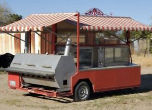 BBQ Trailer With  Flat Top Iron ,food warmer