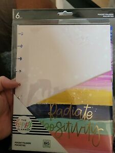 The Happy Planner Pocket Folders 6 Assorted Radiate Positivity Classic size New