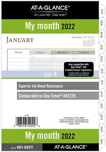 2022 Monthly Planner Refill by AT-A-GLANCE, 87229 Day-Timer, 5-1/2&#034; x 8-1/2&#034;