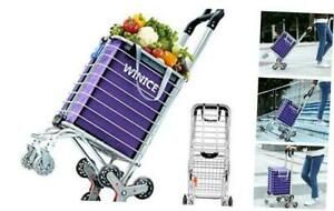 Stair Climbing Cart Heavy Duty,Shopping Carts for Groceries with Tri Purple