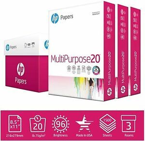 MultiPurpose 20 lb | 3 Ream Case - 1500 Sheets | 96 Bright