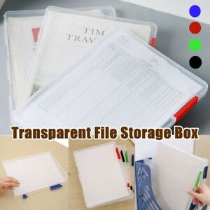 A4 Transparent Storage Box Clear Plastic Document Paper Filling Case File Box